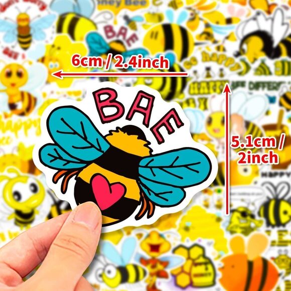 (50 pcs) Honey Bee Stickers Vinyl Stickers for Laptop Water Bottle Scrap… - Picture 6 of 8